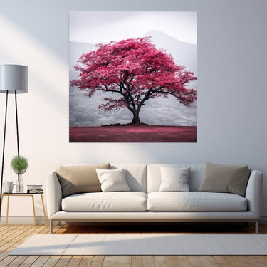 Red Cherry Blossom Tree Painting